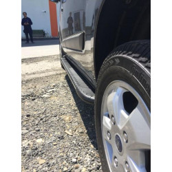 Купить Боковые пороги Bosphorus Grey (2 шт., алюминий) Короткая база для Ford Custom 2013-2022 гг