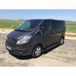 Купити Бокові пороги Bosphorus Grey (2 шт., алюміній) Довга база для Ford Custom 2013-2022 рр