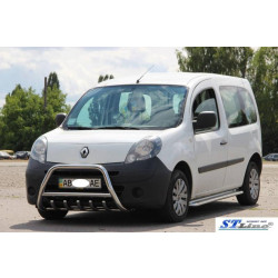 Купить Кенгурятник WT003/004 (нерж.) с надписью, 60 мм для Renault Kangoo 2008-2020 гг