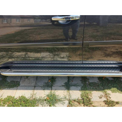 Купить Боковые пороги Maydos V2 (2 шт., алюминий -2025 нерж) для Mitsubishi Pajero Sport 2008-2015 гг