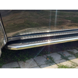 Купить Боковые пороги Maydos V2 (2 шт., алюминий -2025 нерж) для Mitsubishi Pajero Sport 2008-2015 гг