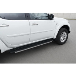 Купить Боковые пороги Fullmond (2 шт., алюминий) для Mitsubishi Pajero Sport 2008-2015 гг