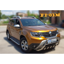 Купить Кенгурятник без надписи WT003 (нерж.) для Renault Duster 2018-2024 гг