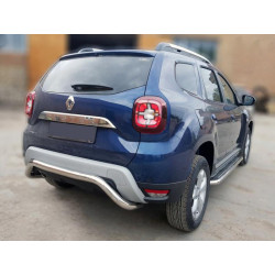 Купить Задняя защита AK007 (нерж.) для Renault Duster 2018-2024 гг