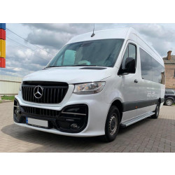 Купить Боковые пороги Maya V2 (2 шт., алюминий) Long/ExtraLong для Mercedes Sprinter W907/W910 2018- гг