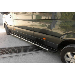Купить Боковые пороги Duru (2 шт., алюминий) Long/ExtraLong для Mercedes Sprinter W907/W910 2018- гг