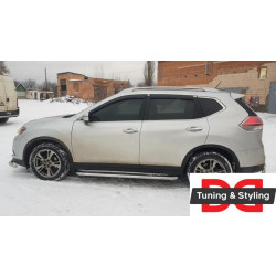 Купити Бокові пороги Premium (2 шт., нерж.) Ø60 для Nissan X-trail T32 / Rogue 2014-2021 рр