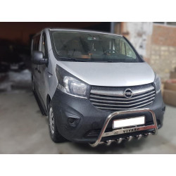 Купити Кенгурятник WT003-4 (нерж.) З написом для Opel Vivaro 2015-2019 рр