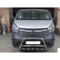 Купити Кенгурятник WT003-4 (нерж.) З написом для Opel Vivaro 2015-2019 рр
