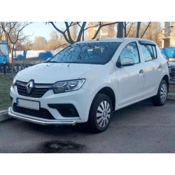 Купити Передній захист ST008 (нерж) для Renault Sandero 2013-2022 рр