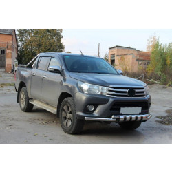 Купити Передній захист F3-34 (нерж.) для Toyota Hilux 2015- рр