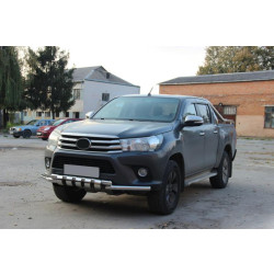 Купити Передній захист F3-34 (нерж.) для Toyota Hilux 2015- рр