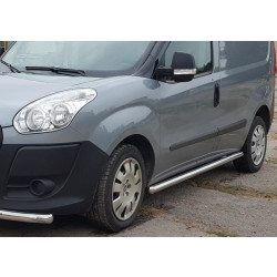 Купити Бічні труби (2 шт., нерж.) 70мм, Стандартна база для Fiat Doblo II 2010-2022 рр