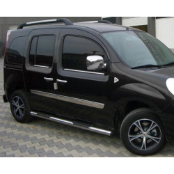 Купити Бічні труби BB002 (2 шт., нерж.) 70 мм, коротка база для Renault Kangoo 2008-2020 рр