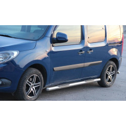 Купити Бічні труби (2 шт., нерж.) 60мм, довга база з пластиковими вставками для Mercedes Citan 2013-2021 рр