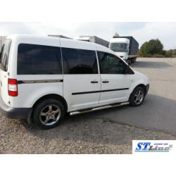 Купити Бічні труби BB002 (2 шт., нерж) 70 мм, Maxi база для Volkswagen Caddy 2015-2020 рр