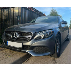 Купити Передня решітка Diamond Silver (для Avantgarde/AMG-Line/C43 AMG) 2014-2018, без камери для Mercedes C-сlass W205 рр