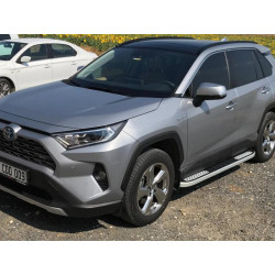 Купить Боковые пороги Tayga V2 (2 шт., алюминий) для Toyota Rav 4 2019- гг