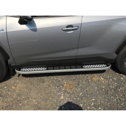 Купить Боковые пороги Tayga V2 (2 шт., алюминий) для Toyota Rav 4 2019- гг