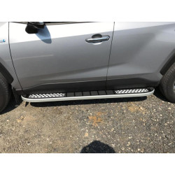 Купить Боковые пороги Tayga V2 (2 шт., алюминий) для Toyota Rav 4 2019- гг
