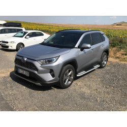 Купить Боковые пороги Tayga V2 (2 шт., алюминий) для Toyota Rav 4 2019- гг