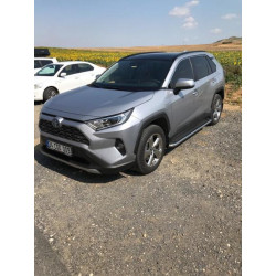 Купить Боковые пороги Maydos V2 (2 шт., алюминий с нержавейкой) для Toyota Rav 4 2019- гг