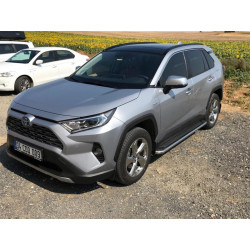 Купить Боковые пороги Maydos V2 (2 шт., алюминий с нержавейкой) для Toyota Rav 4 2019- гг