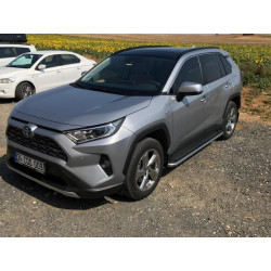Купить Боковые пороги Maydos V2 (2 шт., алюминий с нержавейкой) для Toyota Rav 4 2019- гг