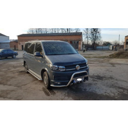 Купити Кенгурятник з вусами WT004-ST (нерж) для Volkswagen T6