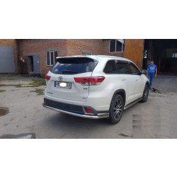 Купити Задній захист AK005-2 (2 шт., нерж) для Toyota Highlander 2013-2019 рр