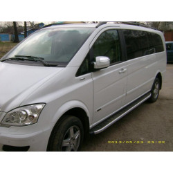 Купить Боковые пороги Tayga V2 (2 шт, алюм.) Короткая (short) и Средняя (long) для Mercedes Vito W639 2004-2014 гг