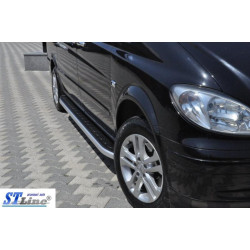 Купить Боковые пороги Tayga V2 (2 шт, алюм.) Короткая (short) и Средняя (long) для Mercedes Vito W639 2004-2014 гг