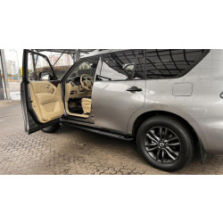 Купить Боковые пороги Vision New Grey (2 шт., алюминий) для Nissan Armada 2016-2024 гг