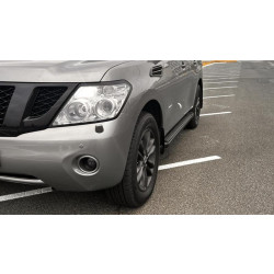 Купить Боковые пороги Vision New Grey (2 шт., алюминий) для Nissan Armada 2016-2024 гг