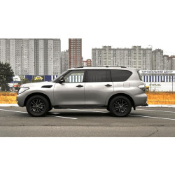 Купить Боковые пороги Vision New Grey (2 шт., алюминий) для Nissan Armada 2016-2024 гг