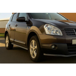 Купить Боковые двойные трубы (2 шт., нерж) для Nissan Qashqai 2010-2014 гг