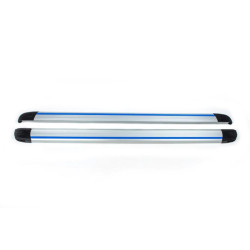 Купити Бокові пороги Maya Blue-Grey (2 шт., Алюміній) для Volkswagen Amarok 2010-2022 рр