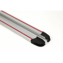 Купить Боковые пороги Maya Red-Grey (2 шт., алюминий) для Volkswagen Touareg 2002-2010 гг