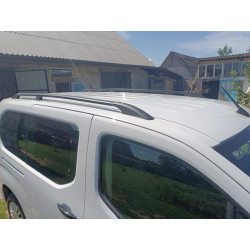 Купити Рейлінги OmsaLine Solid (2 шт, чорні) Довга база для Toyota Proace City