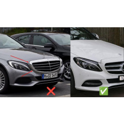 Купити Передня решітка Diamond Silver (для Avantgarde/AMG-Line/C43 AMG) 2014-2018, з камерою для Mercedes C-сlass W205 рр