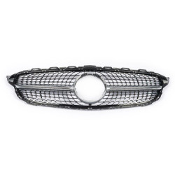 Купити Передня решітка Diamond Silver (для Avantgarde/AMG-Line/C43 AMG) 2014-2018, з камерою для Mercedes C-сlass W205 рр