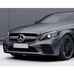 Купити Передня решітка AMG Silver (для Avantgarde/AMG-Line/C43 AMG) 2018-2025, з камерою для Mercedes C-сlass W205 рр