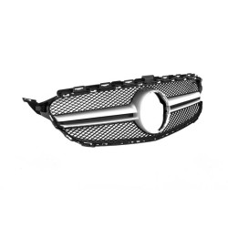 Купити Передня решітка AMG Silver (для Avantgarde/AMG-Line/C43 AMG) 2018-2025, з камерою для Mercedes C-сlass W205 рр