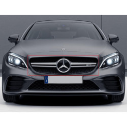Купити Передня решітка AMG Silver (для Avantgarde/AMG-Line/C43 AMG) 2018-2025, без камери для Mercedes C-сlass W205 рр