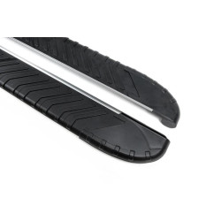 Купить Боковые пороги Boshpore Grey (2 шт., алюминий) для Jeep Cherokee/Liberty 2002-2007 гг