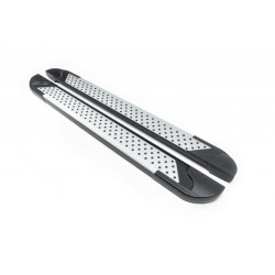 Купить Боковые пороги Allmond Grey (2 шт., алюминий) для Jeep Cherokee/Liberty 2007-2013 гг