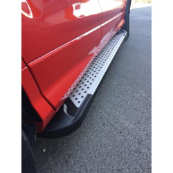 Купить Боковые пороги Allmond Grey (2 шт, алюм.) С окрашенной листвой на дверях для Ford Kuga/Escape 2013-2019 гг