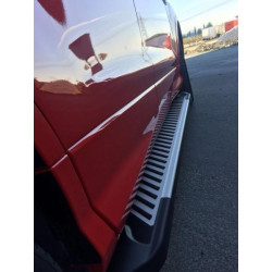 Купить Боковые пороги Line (2 шт., алюминий) С черной листвой на дверях для Ford Kuga/Escape 2013-2019 гг