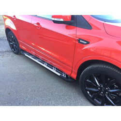 Купить Боковые пороги Sunrise (2 шт., алюминий) С окрашенной листвой на дверях для Ford Kuga/Escape 2013-2019 гг