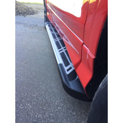 Купить Боковые пороги Sunrise (2 шт., алюминий) С черной листвой на дверях для Ford Kuga/Escape 2013-2019 гг